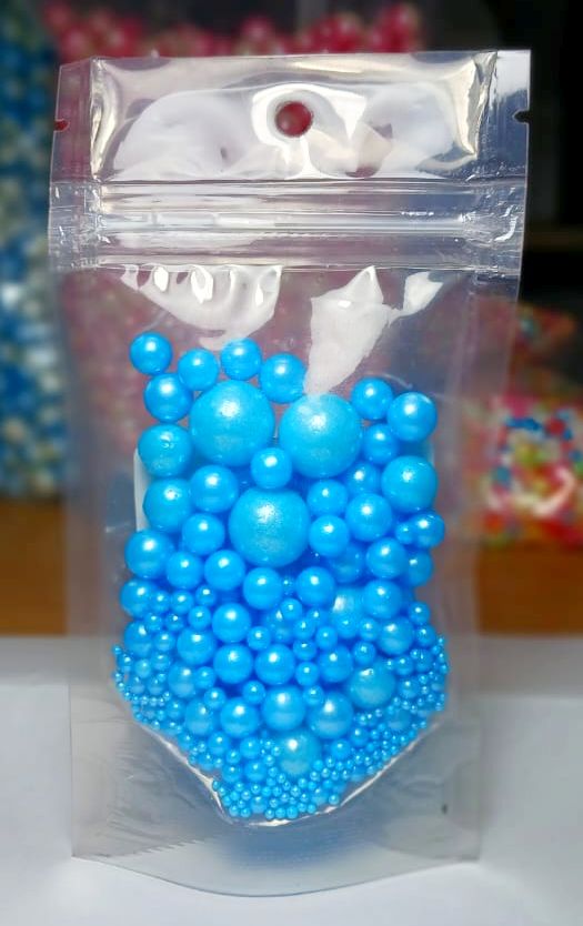 Cake Sprinkles Light Blue Bubbles